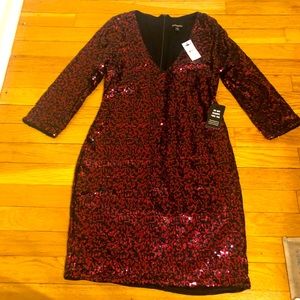 Sequin red and black express cocktail dress